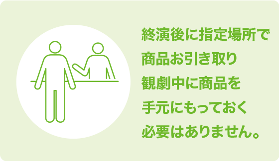 当日指定時間に会場で商品引き取り
